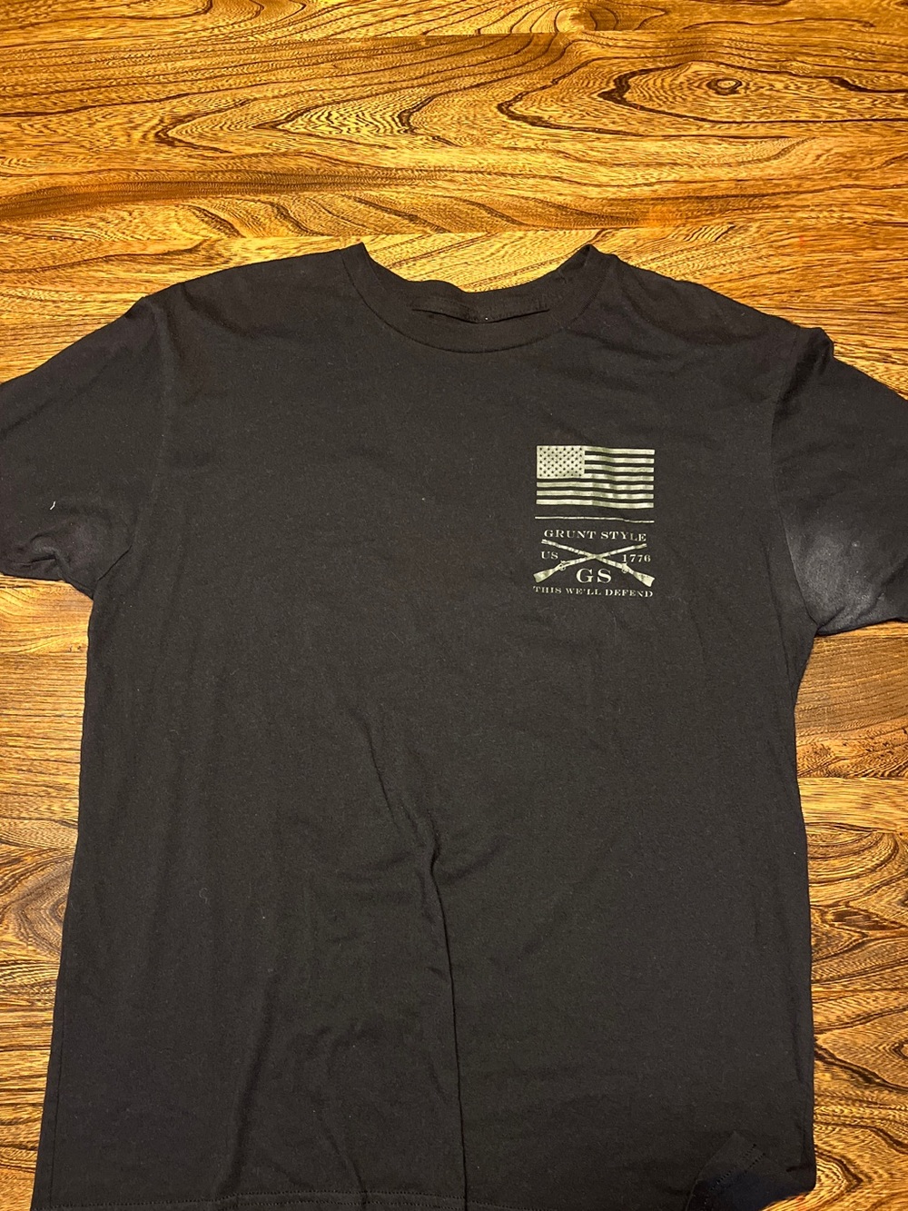 Grunt Style Black Short Sleeve Pocket Flag Tee